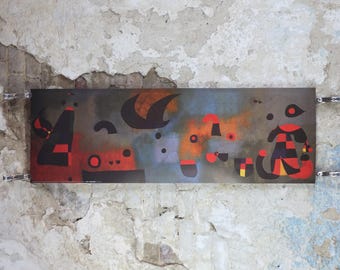 Joan Miro Poster, Mural Painting 1950, Surrealism, Fauvism, expressionism, long poster, gallery exhibition wall art decor