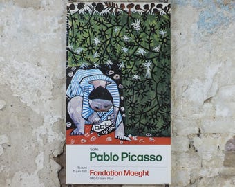 1981 Pablo Picasso Poster, Child Playing in Camomiles 1953, Toy Truck, Fondation Maeght, Paris, Impressionism exhibition, wall art decor
