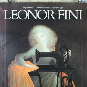 1978 Affiche Leonor Fini, Machine à coudre, Galerie surréaliste La Machine à Coudre exposition, décor dart mural image 3