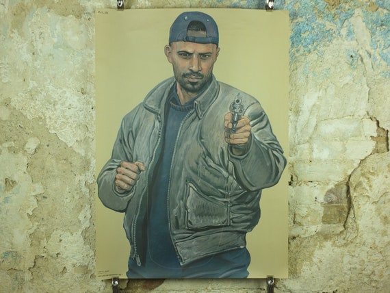 Affiche de tir vintage de Malik William Tai utilisée par la police