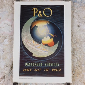 1980s P&O Travel Poster, Moments from the Peninsular and Oriental Steam Navigation Company Poster Collection, travel tourism, wall art decor