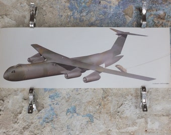 Original Vintage Poster Lockheed C-141B Starlifter military air force airplane aeroplane wall art 1980s