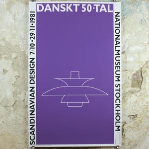 1981 Danish 1950s Design Poster, Paul Henningsen, Scandanavian Modernist, Nationalmuseum Stockholm, wall art decor