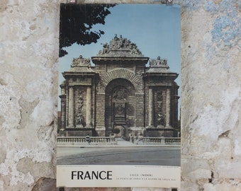 1960s Porte de Paris Lille Poster, The Gates of Paris, Triumphal arch, France, travel wall art decor