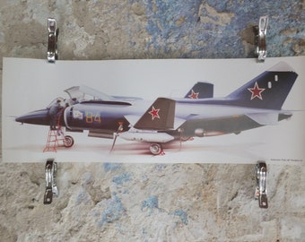 Original Vintage Poster Yukovlev Yak-38 ‘Forger-A’ military air force airplane aeroplane wall art 1980s