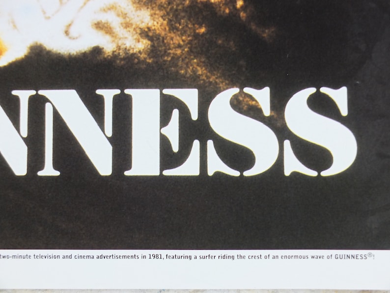 2001 Vintage Guinness-affisch, Surfer, Guinness Wave, reklam för irländsk stoutöl, väggkonst retrodekor bild 8