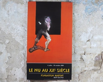 2000 Francis Bacon Poster, Study from Human Body 1987, Fondation Maeght, Figurative Realism, gallery exhibition, wall art decor