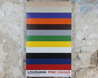 2012 Poul Gernes Poster, Pink Caviar, Lottery Stripes, Untitled, Eks-Skolen pop art, gallery exhibition wall art decor