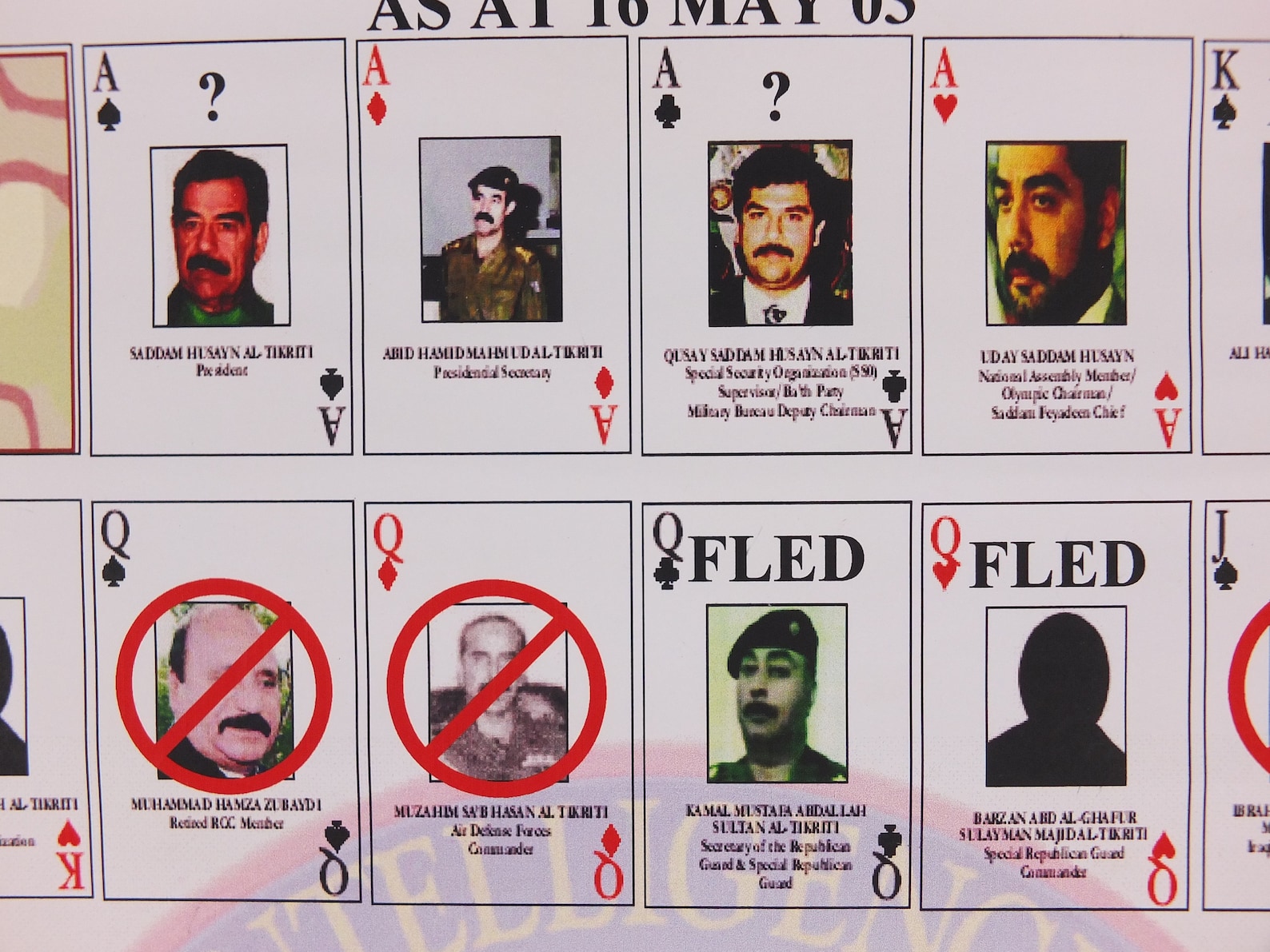 Original Iraq War Poster Deck of Cards Most Wanted as of 16 Etsy UK