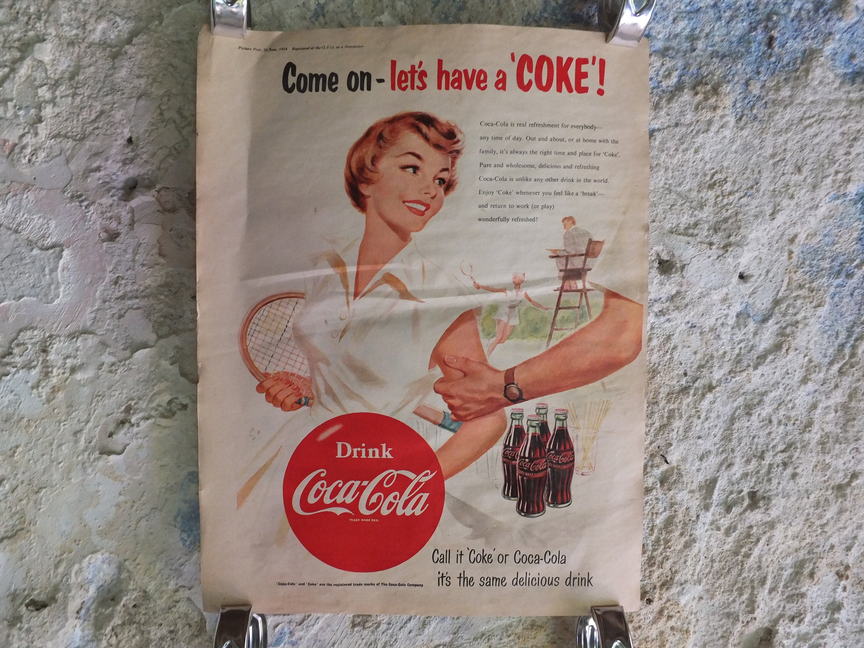 Vintage Cocacola Coke Poster Coca Cola Etsy