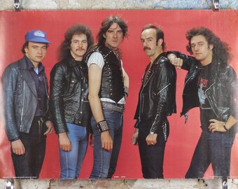 1984 Saxon Poster, English Heavy Metal band from Barnsley, by Anabas AA126, musical wall art decor