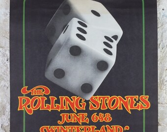1972 Rolling Stones Winterland Concert Poster, 2nd Printing