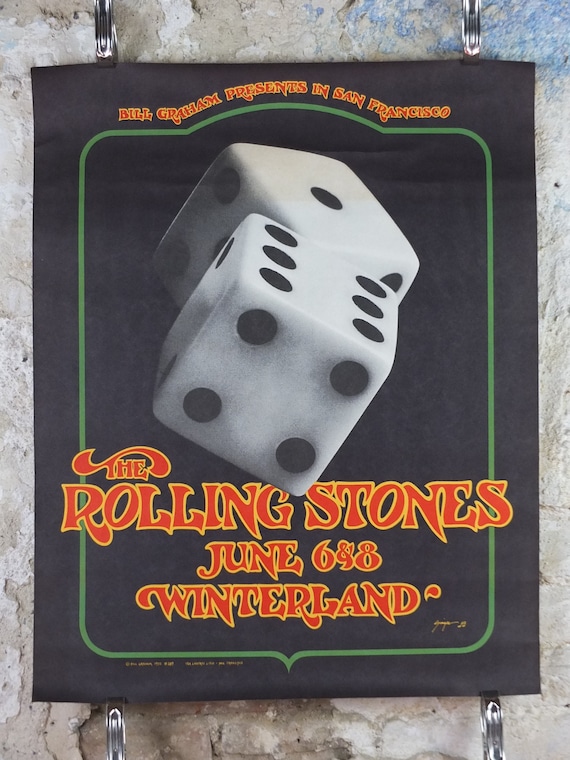 1972 Rolling Stones Winterland Concert Poster, 2nd Printing