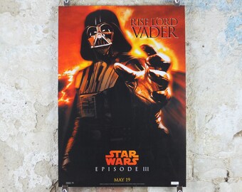 2005 Darth Vader Poster, Vintage Star Wars Trilogy, Revenge of the Sith, Lucasfilm, wall art film memorabilia