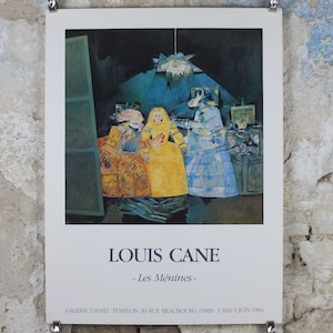 1984 Louis Cane Poster, Les Menines or The Women, abstract painting, artist gallery exhibition, wall art decor
