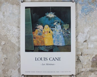 1984 Louis Cane Poster, Les Menines or The Women, abstract painting, artist gallery exhibition, wall art decor