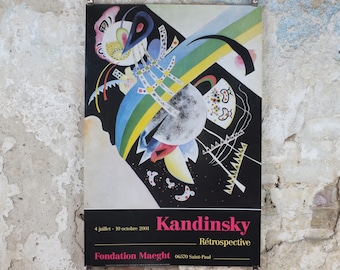 2001 Wassily Kandinsky Poster, Circles on a Black Background 1921, abstract art and expressionism, gallery exhibition wall art decor