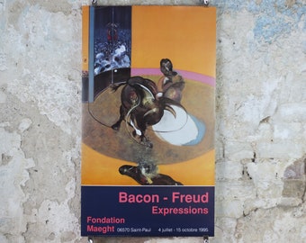 1995 Francis Bacon Poster, Study for a Bullfight 1969, Maeght, Figurative Realism, gallery exhibition, wall art decor