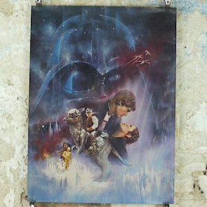 1980 The Empire Strikes Back Star Wars Poster, Lucasfilm, Mark Hamill Harrison Ford Carrie Fisher, wall art cinema film memorabilia
