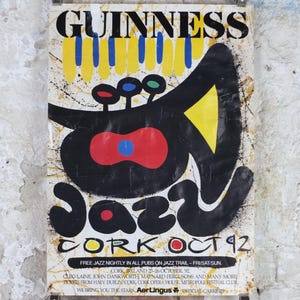 1992 Guinness Jazz Poster, Jazz Festival Music, Cork, Ireland