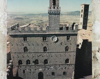 1970s Volterra Travel Poster, Palazzo Dei Priori, Vintage Italian