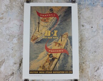 1980s P&O Travel Poster, Moments from the Peninsular and Oriental Steam Navigation Company Poster Collection, travel tourism, wall art decor