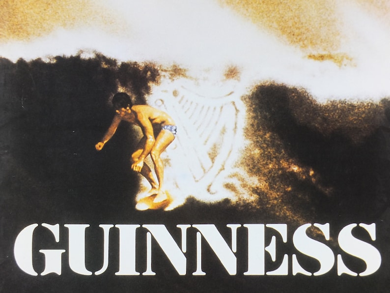 2001 Vintage Guinness-affisch, Surfer, Guinness Wave, reklam för irländsk stoutöl, väggkonst retrodekor bild 10