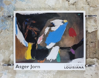 1995 Asger Jorn Poster, Happy Wrath 1972, Lukkelig harme, Cobra Group,  avant-garde movement artist gallery exhibition, wall art decor
