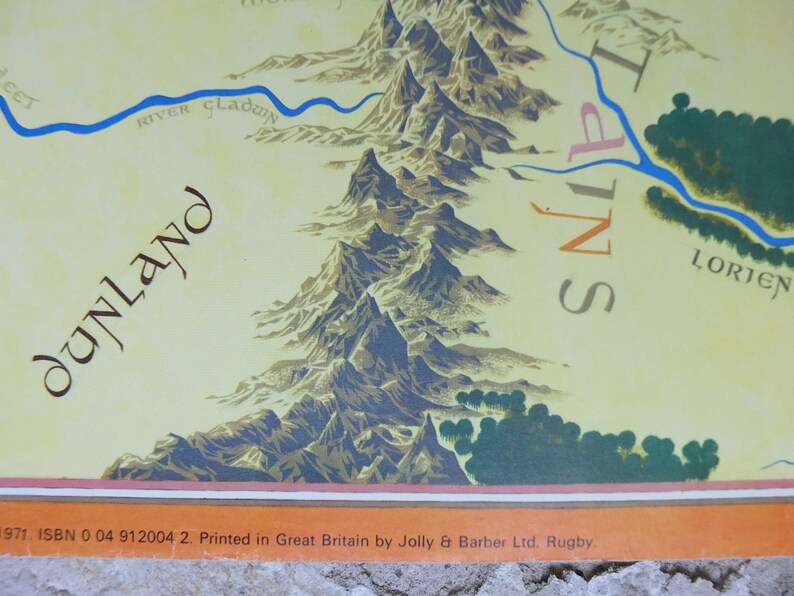 1977 Vintage Map of Middle Earth Poster J.R.R. Tolkien by - Etsy UK