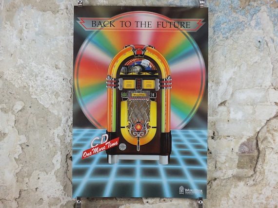 1980s Wurlizter Jukebox Poster, Colourful Retro Advertising for