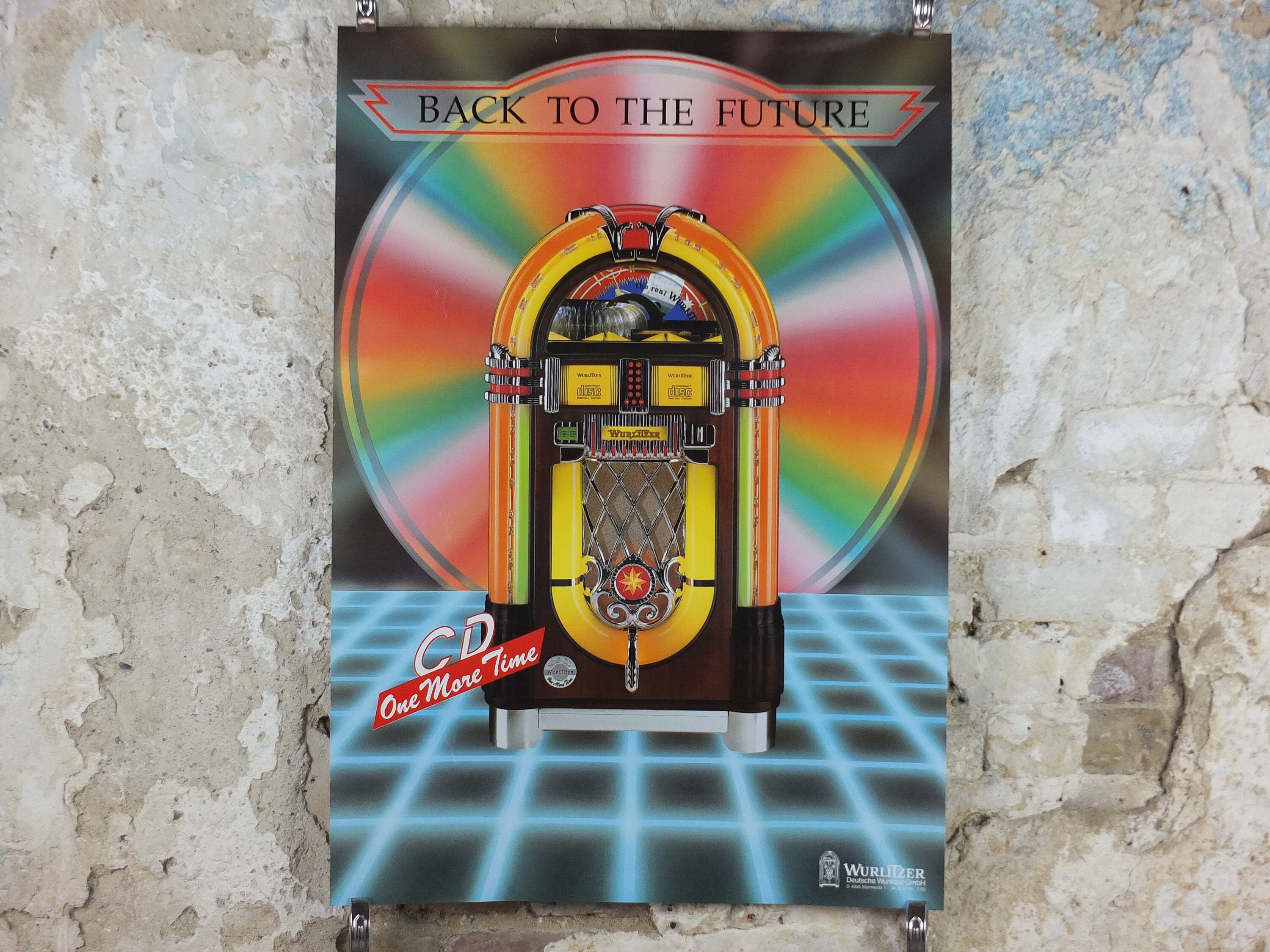 1980s Wurlizter Jukebox Poster, Colourful Retro Advertising
