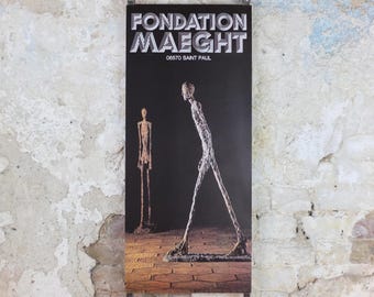 1976 Alberto Giacometti Poster, The Walking Man, L'Homme Qui Marche, Fondation Maeght, Modernism, gallery exhibition, wall art decor