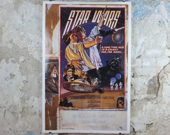 1995 Star Wars Style D Poster, by Zigzag Posters Germany, Mark Hamill, Harrison Ford, Carrie Fisher, wall art cinema film memorabilia