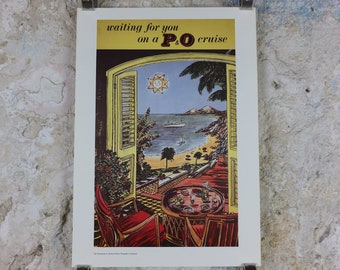 1980s P&O Travel Poster, Moments from the Peninsular and Oriental Steam Navigation Company Poster Collection, travel tourism, wall art decor