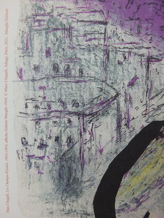 1954年 マルク・シャガール ポスター、シャンゼリゼ通り、2021年
