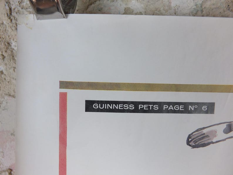 1961 Guinness kattaffisch, Ett symposium om katter, Guinness husdjurssida, av Gerard Hoffnung, reklam för irländsk stoutöl, väggdekor bild 7
