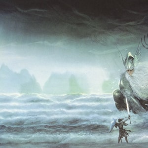 1999 Tolkien Unfinished Tales Poster, Ulmo Lord of Waters, by John Howe ...