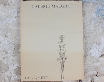 1961 Alberto Giacometti Poster, L'Homme qui marche, Walking Man from 1960, Galerie Maeght, Modernism, gallery exhibition, wall art decor