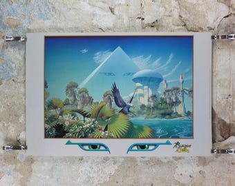 1983 Asia Alpha Poster, by Roger Dean, Asia Pyramid, Eyes, Pomegranate Publications, fantasy landscape, wall art decor