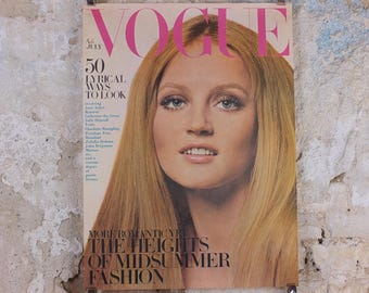 1969 Vogue Magazine Cover Poster, Ingrid Boulting, July 1969, British Vogue, David Bailey, fashion Advertising wall art decor