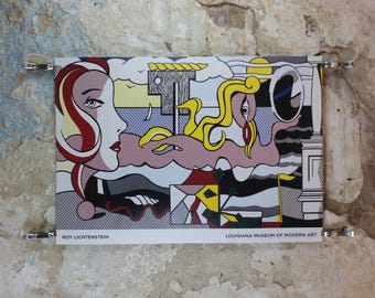 2016 Roy Lichtenstein Poster, "Figures in Landscape" 1977, Louisiana Museum of Modern Art Copenhagen Abstract Pop Art Gallery wall art decor