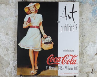1995 Coca Cola Poster, Art or Publicity, Coke, soft drink and soda pop advertising, Le Carrousel du Louvre,  exhibition wall art decor