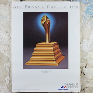 1988 Air France Collection Poster, Le Desir du Ciel by Kalpheck, Modernism, Commemorative Edition, Aviation, tourism vacation wall art