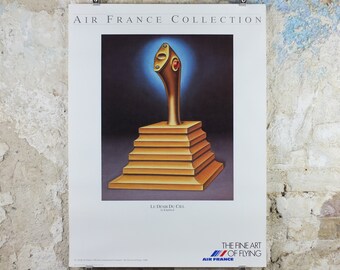 1988 Air France Collection Poster, Le Desir du Ciel by Kalpheck, Modernism, Commemorative Edition, Aviation, tourism vacation wall art