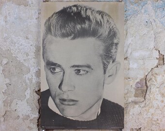 1976 James Dean Poster, Rebel without a Cause 1955, made in Scotland by Pace International, wall art decor