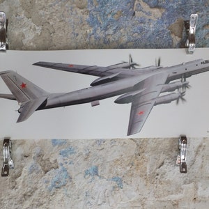 Original Vintage Poster Tupolev Tu-142 “Bear-F” military air force airplane aeroplane wall art 1980s