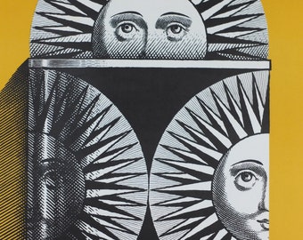 1962 Fornasetti Poster, Sun on Ceramic by Piero Fornasetti in