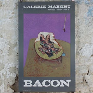 1966 Francis Bacon Poster, Lying Figure 1966, Figurative Realism, Galerie Maeght, exhibition, wall art decor