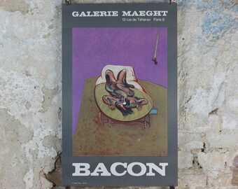 1966 Francis Bacon Poster, Lying Figure 1966, Figurative Realism, Galerie Maeght, exhibition, wall art decor