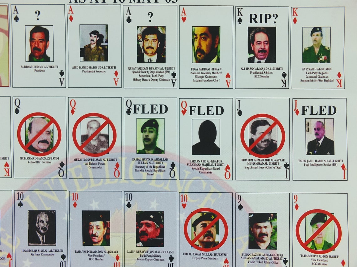 Original Iraq War Poster Deck of Cards Most Wanted as of 16 Etsy UK
